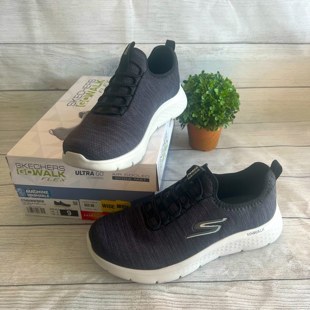 Skechers Black Extra Wide Fit Shoes